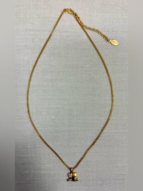 COURREGES Paris Vintage Y2K Luxury Everyday Two-Tone Rhinestone Logo Necklace